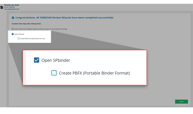 Open SPbinder checkbox