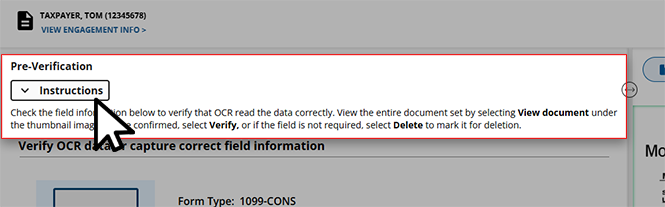 Pre-Verification instructions