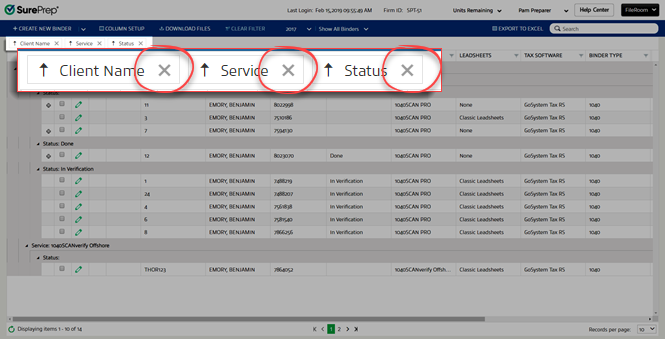 Select X to delete a group.