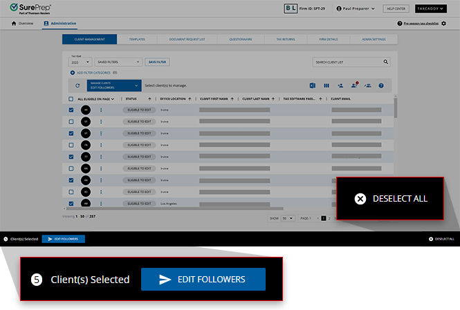 Select EDIT FOLLOWERS from the bottom menu.