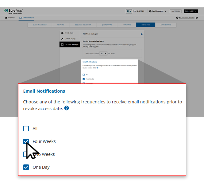 Select the frequency you'd like to receive alert email notifications.