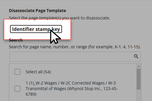 Select Identifier stamp key