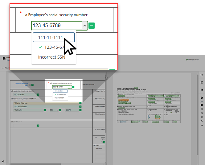 select new value for blue field