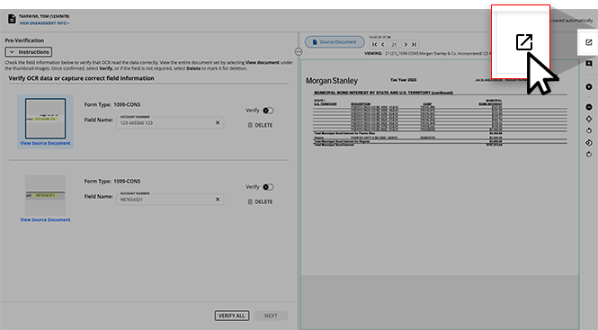 Select the New Window icon