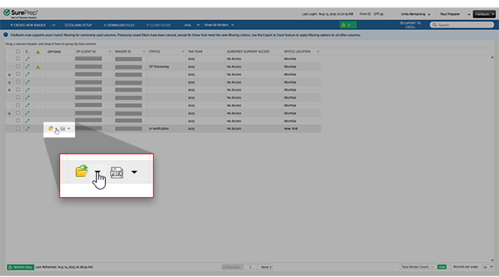 Select Open dropdown menu
