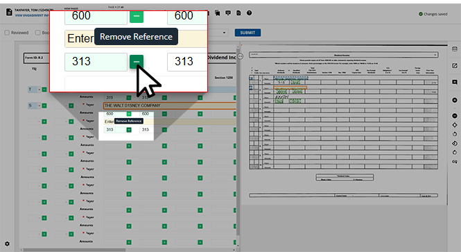 Select the Remove Reference icon