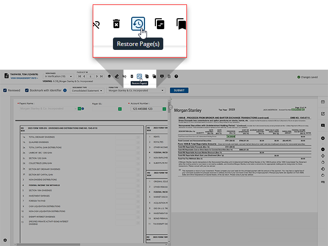 Select Restore Pages icon