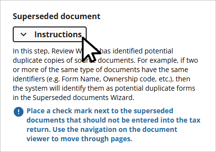 Select the Instructions for the Superseded wizard
