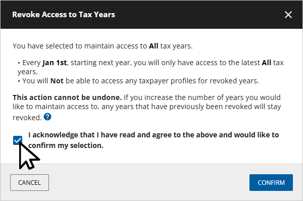 Select the acknowledgement checkbox.