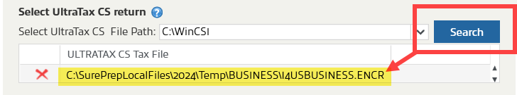 Select Search to find a path