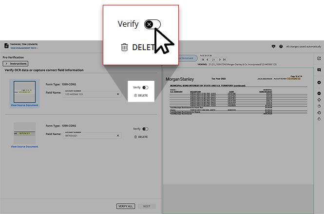 Select the Verify toggle 