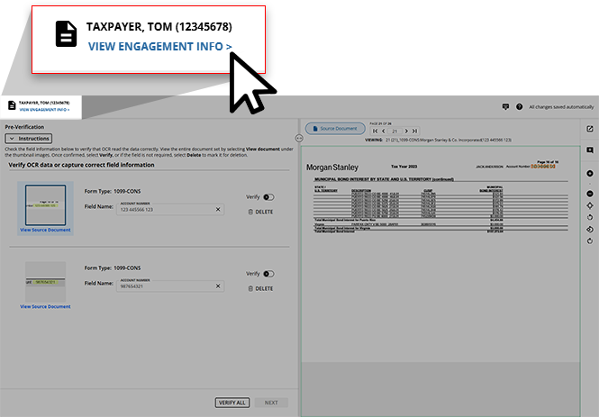Select VIEW ENGAGEMENT INFO