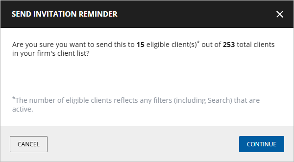 SET INVITATION REMINDER window