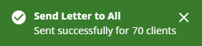 Notification once the letter is successfully sent.