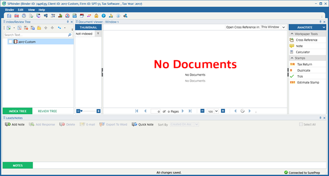 No Documents in SPbinder.