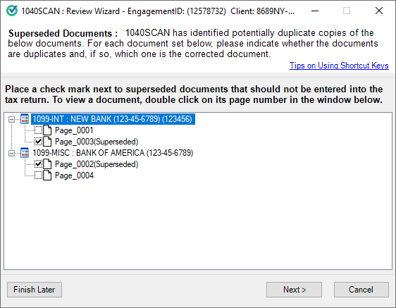 Superseded Documents step