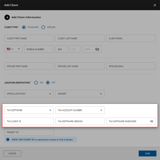 Tax information section