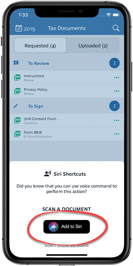 Select Add to Siri