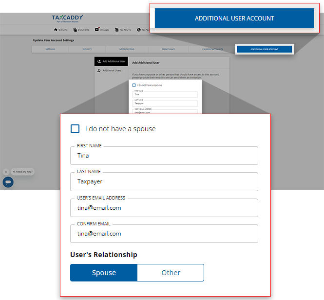 Additional User Account settings