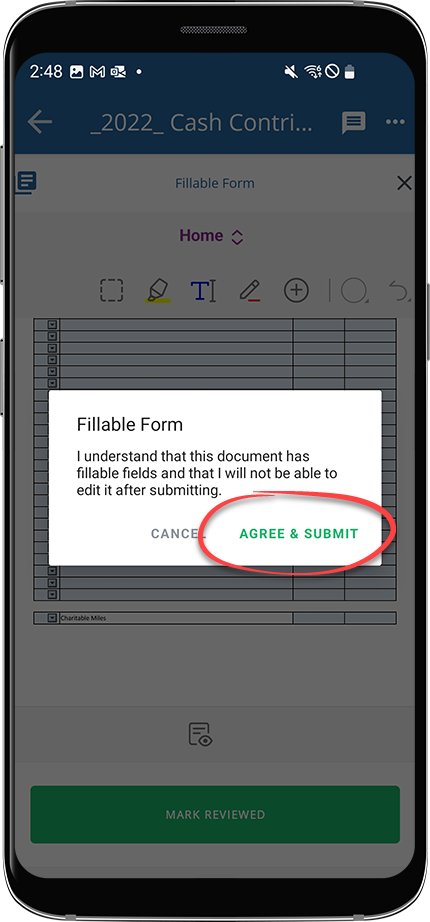 Select AGREE & SUBMIT