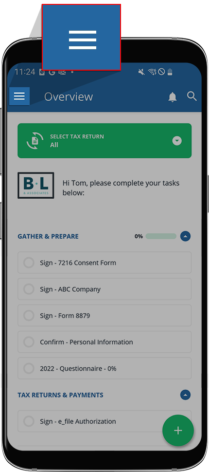 Select the Android menu