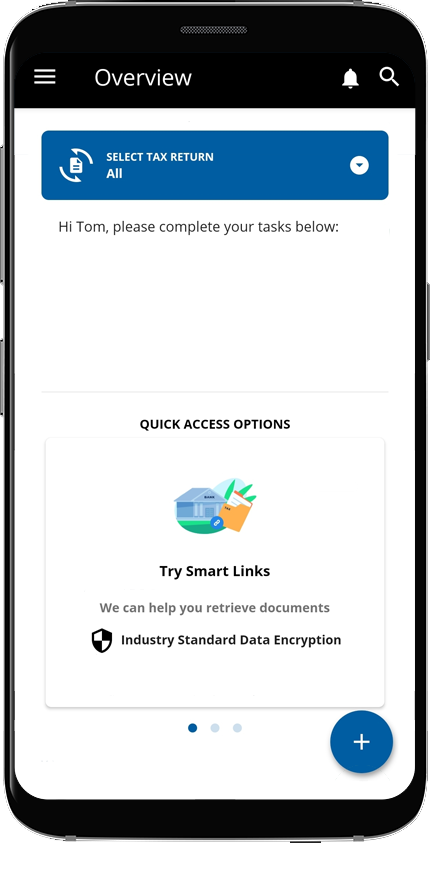 Android Overview screen before connection