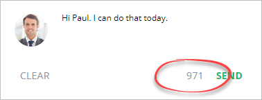 Character counter when drafting a message