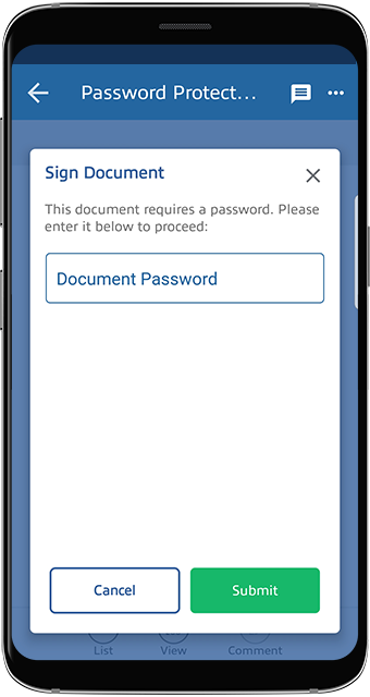 Enter the document password when applicable