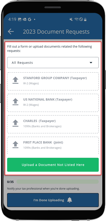 Listed Document Requests