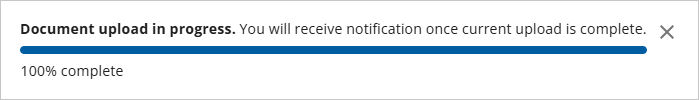 Document upload in progress notification