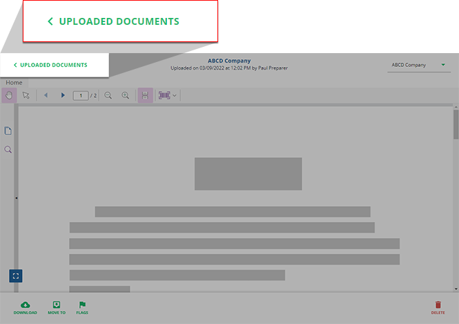 Select UPLOAD DOCUMENTS