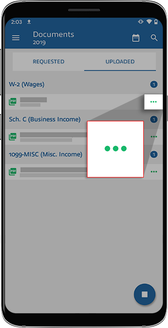 Select the document menu