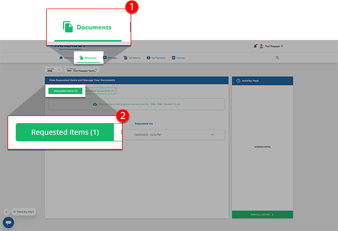 Select Documents then Requested Items