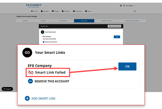 Failed Smart Link in Your Smart Links