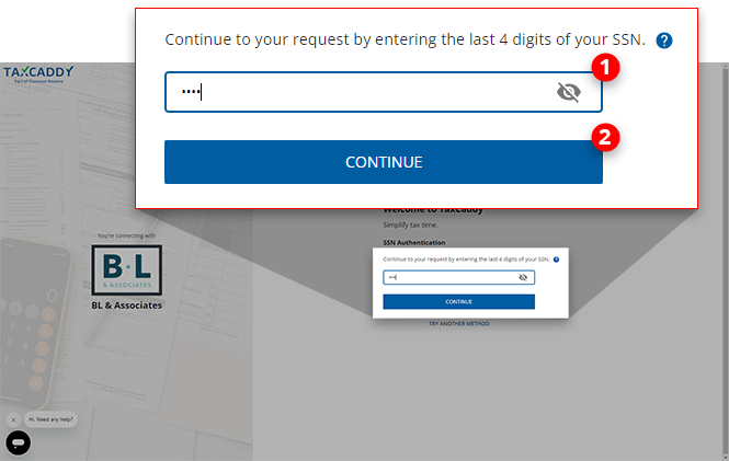 Enter your SSN in the field