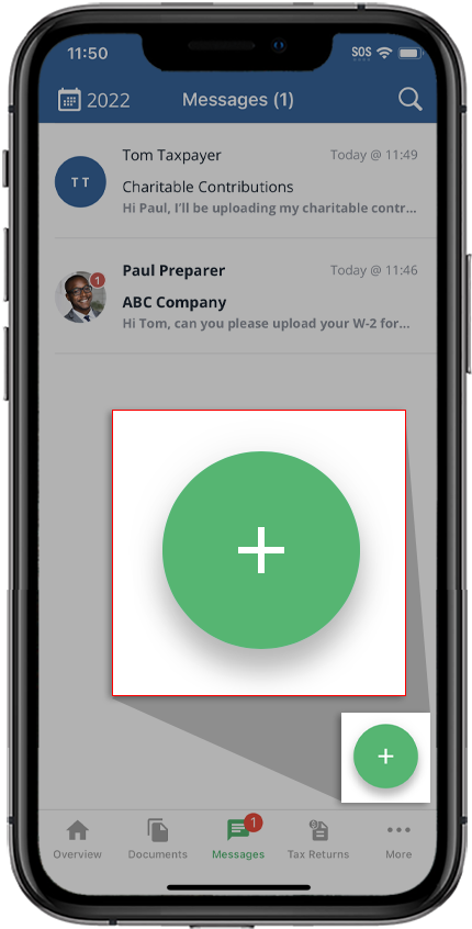 Floating New Message icon