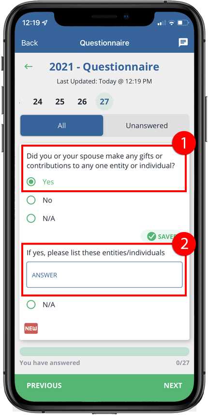 Follow-up question appearing after answering a multiple-choice question