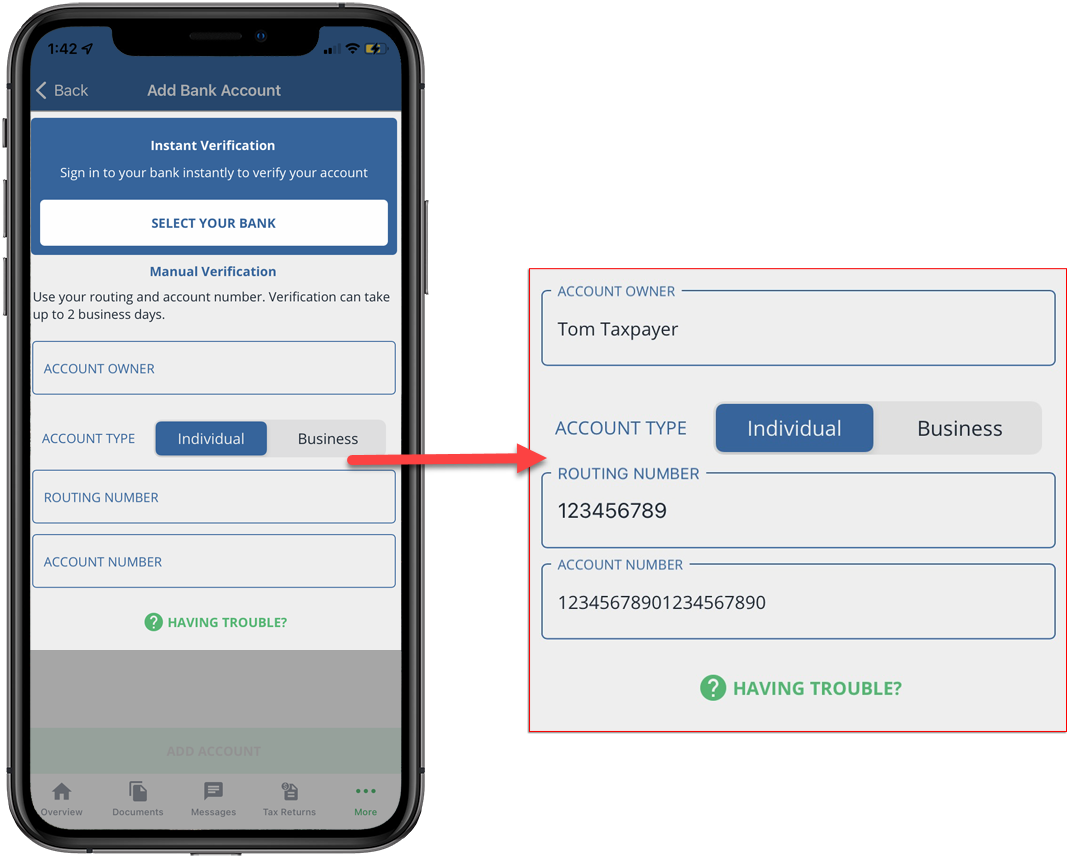 Bank verification on iOS