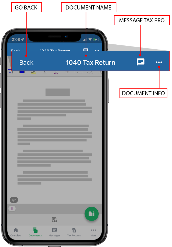 Labeled header for the Document Viewer