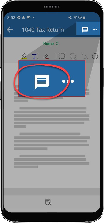 Select the Message icon on Android