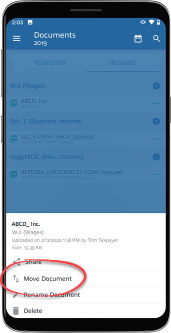 Select Move Document