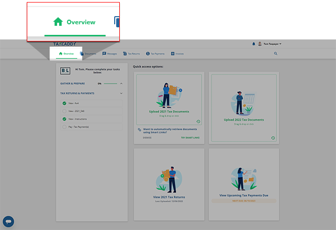 Select Overview from the navigation bar
