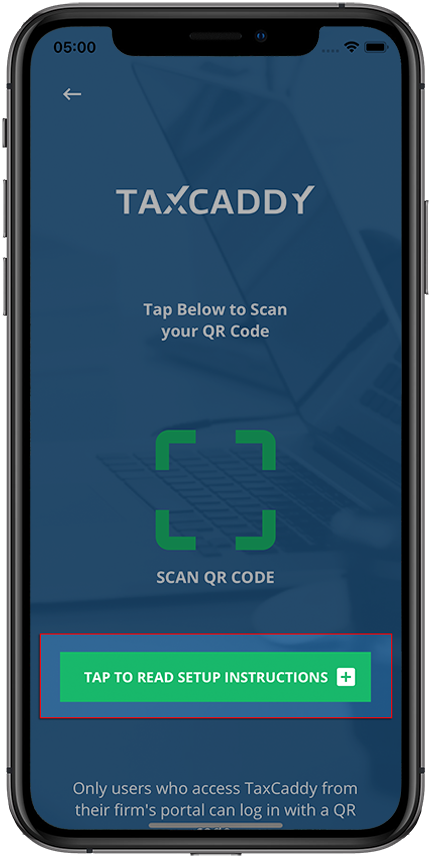 Select TAP TO READ SETUP INSTRUCTIONS