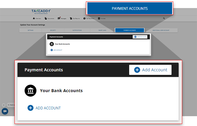 Payment Account settings