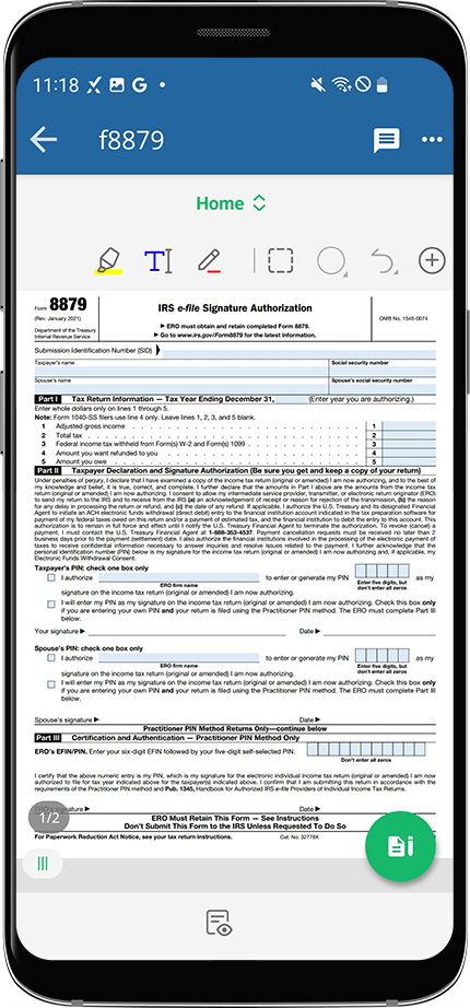 Tax payment voucher open in the document viewer