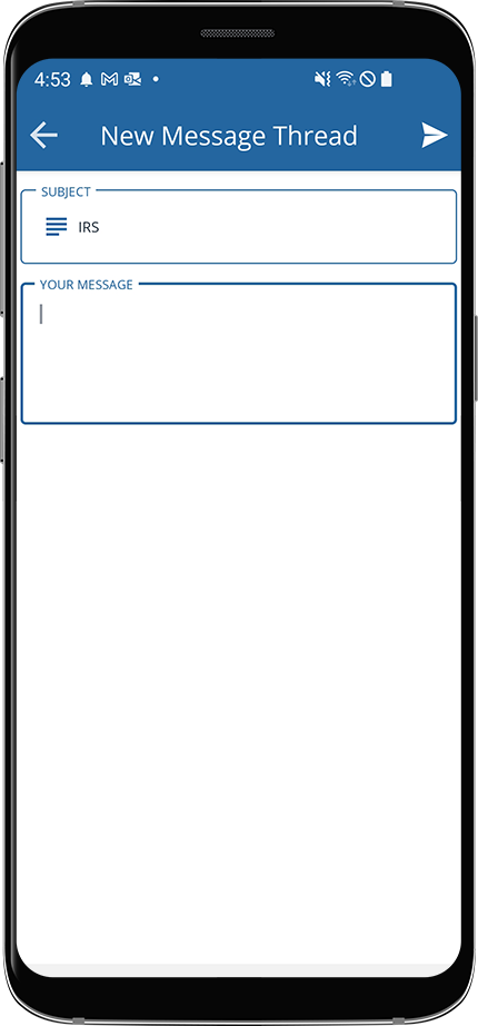 Enter your message then select Send