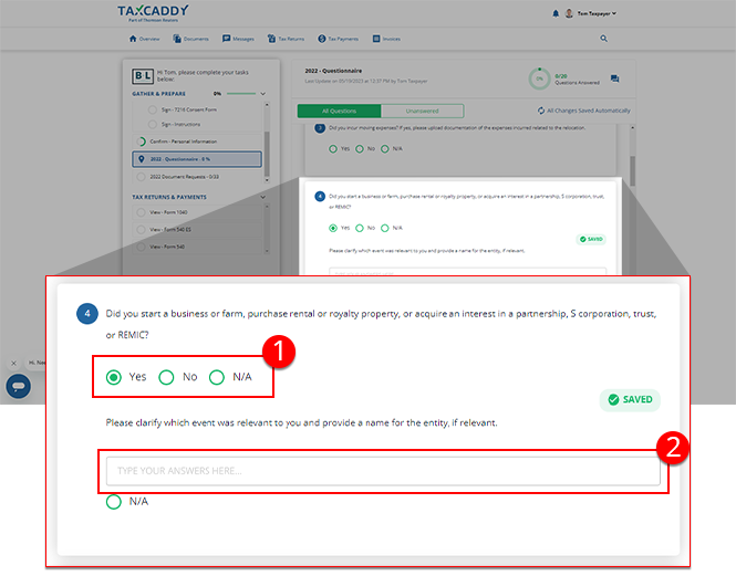 Follow-up question appearing after answering multiple choice question