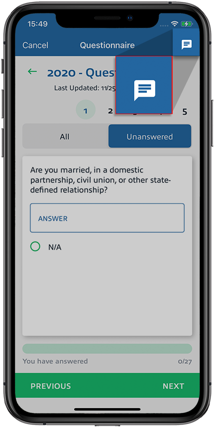 Select the Message icon