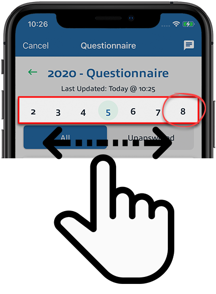 Use the navigation bar to select a new question