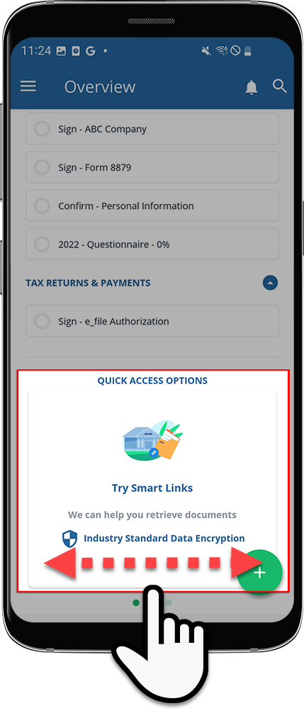 View the Quick Access options